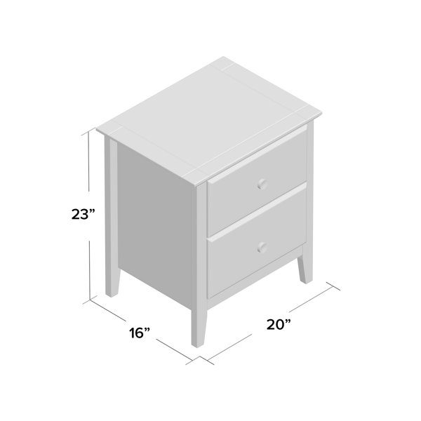 Grain Wood Furniture Greenport 23'' Tall 2 Drawer Solid Wood